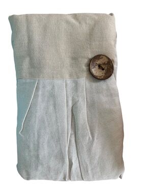 Lush Décor Beige Linen Button Shower Curtain
